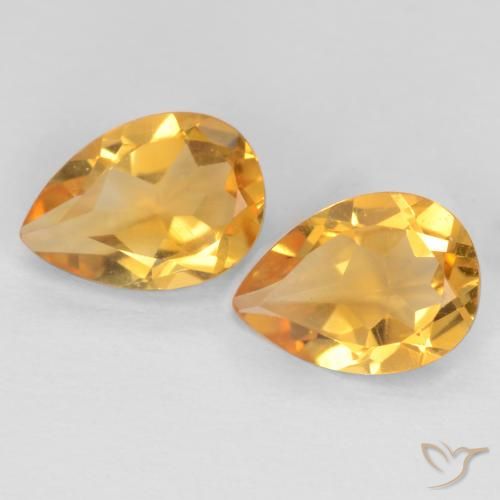 1.18ctw Naturel Orange doré profond Citrine, En forme de poire, VVS-VS