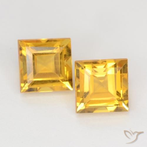 2.35ctw Naturel Doré vif Citrine, Carré, VS