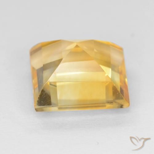 Citrine Orange-or léger naturelle Carré, 3.16 ct, VS