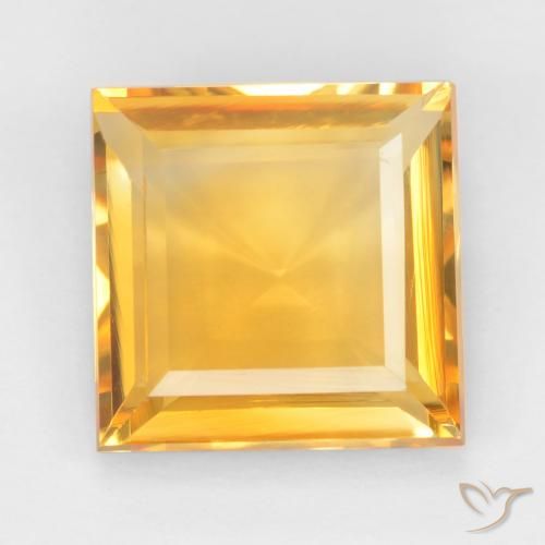Citrine Orange-or moyen-léger naturelle Carré, 2.77 ct, VS