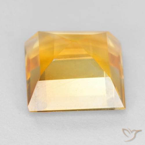 Citrine Orange-or naturelle Carré, 3.02 ct, VVS-VS