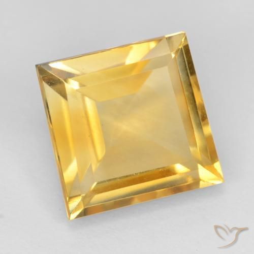 Citrine Or naturelle Carré, 3.49 ct, VVS-VS