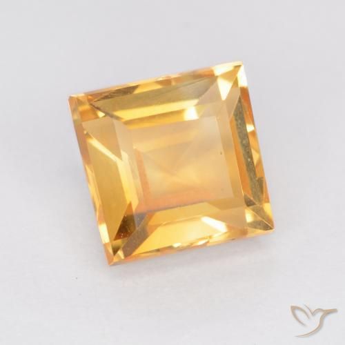 Citrine Orange-or naturelle Carré, 1.14 ct, VS