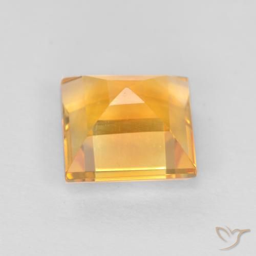 Citrine Orange-or moyen-léger naturelle Carré, 1.05 ct, VS