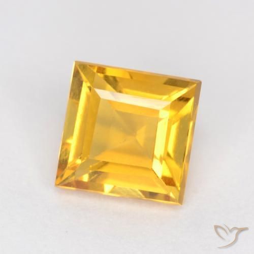 Citrine Orange Doré naturelle Carré, 1.05 ct, VS