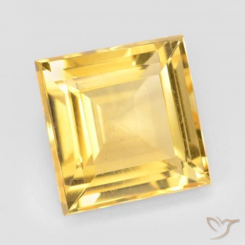 Citrine Doré vif naturelle Carré, 3.43 ct, VS