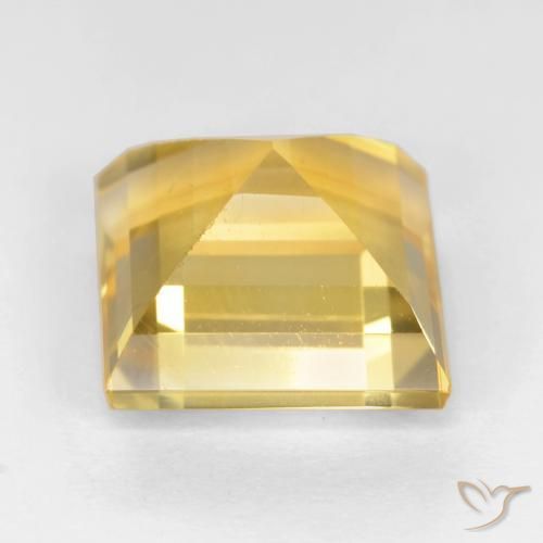 Citrine Doré vif naturelle Carré, 3.43 ct, VS