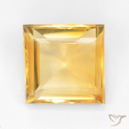 Citrine Doré vif naturelle Carré, 3.08 ct, VS