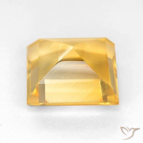Citrine Doré vif naturelle Carré, 3.08 ct, VS