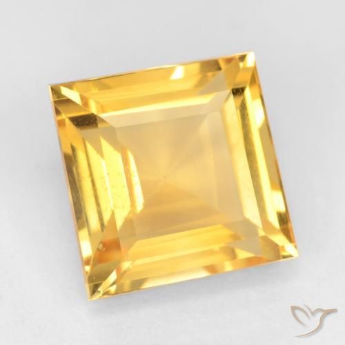 Citrine Doré vif naturelle Carré, 3.50 ct, VS