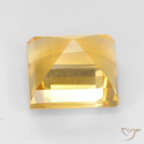 Citrine Doré vif naturelle Carré, 3.50 ct, VS