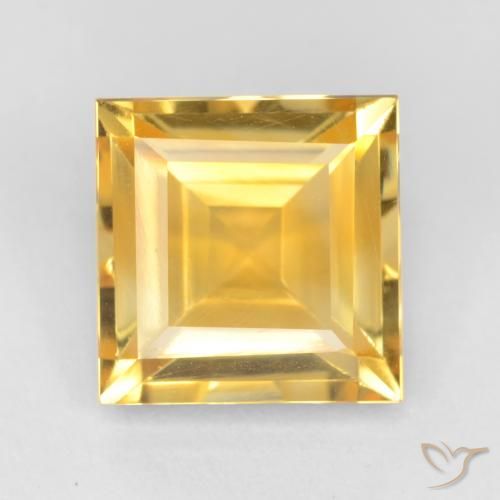 Citrine Doré vif naturelle Carré, 2.66 ct, VS