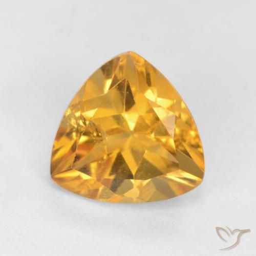 Citrine Orange doré profond naturelle Trillion, 1.16 ct, VS-SI