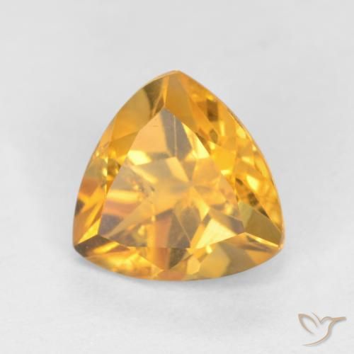 Citrine Orange doré profond naturelle Trillion, 1.16 ct, VS-SI
