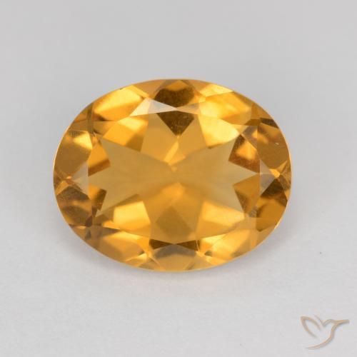 Citrine Orange-or naturelle ovale, 3.14 ct, VS