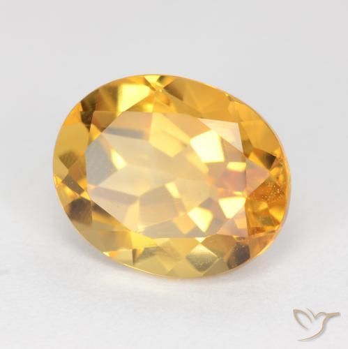 Citrine Doré foncé naturelle ovale, 3.97 ct, VS