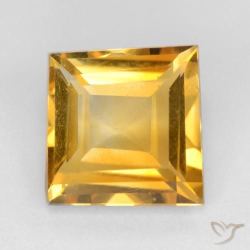 Citrine Doré foncé naturelle Carré, 2.12 ct, VS