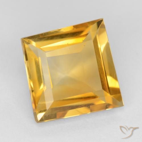 Citrine Doré foncé naturelle Carré, 2.12 ct, VS