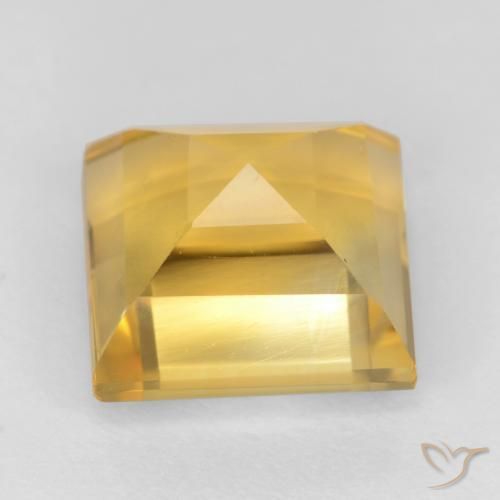 Citrine Doré vif naturelle Carré, 3.79 ct, VS
