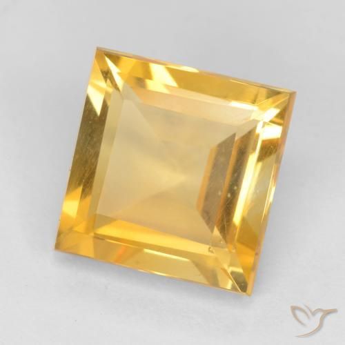 Citrine Doré vif naturelle Carré, 2.63 ct, VS