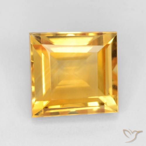 Citrine Orange Doré naturelle Carré, 3.31 ct, VS