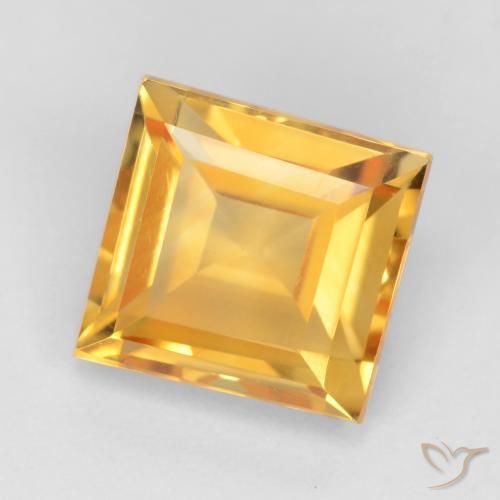 Citrine Orange Doré naturelle Carré, 3.31 ct, VS