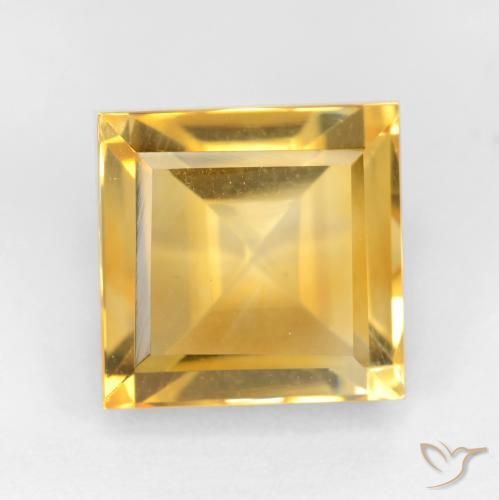Citrine Orange Doré naturelle Carré, 3.75 ct, VS