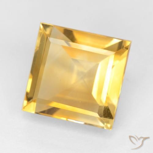 Citrine Orange Doré naturelle Carré, 3.75 ct, VS
