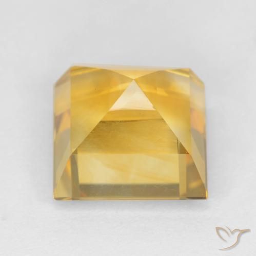 Citrine Orange Doré naturelle Carré, 3.75 ct, VS