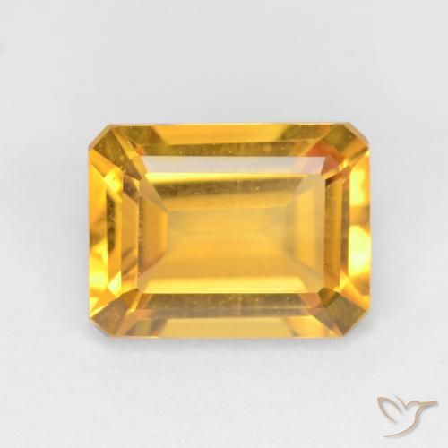 1.54ct Naturel Or moyen Citrine, Taille émeraude, VVS-VS
