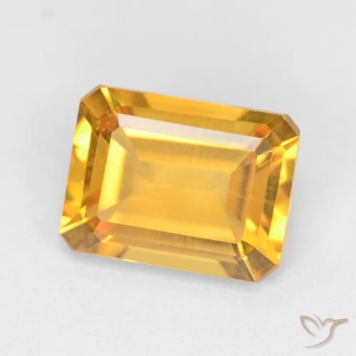 Citrine Or moyen naturelle Octogone / coupe Émeraude, 1.54 ct, VVS-VS