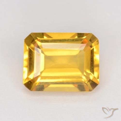 Citrine Or moyen naturelle Octogone / coupe Émeraude, 1.63 ct, VVS-VS
