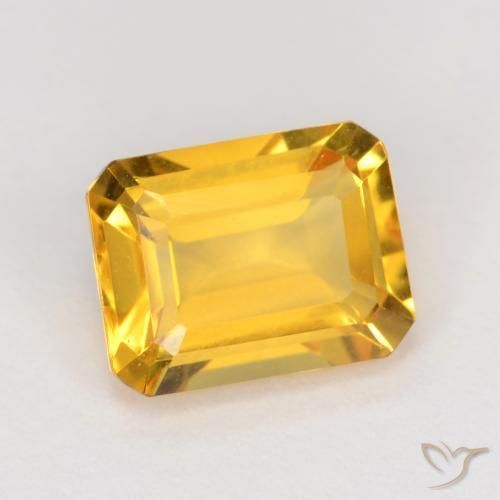 Citrine Or moyen naturelle Octogone / coupe Émeraude, 1.63 ct, VVS-VS