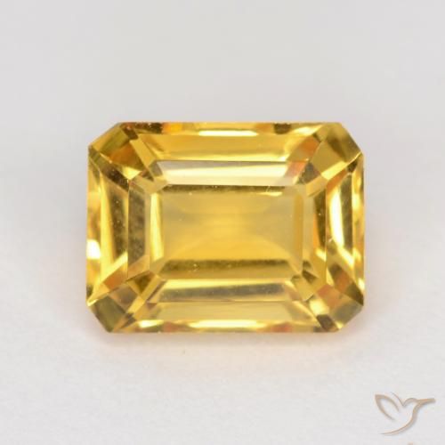 1.62ct Naturel Doré Citrine, Taille émeraude, VVS-VS