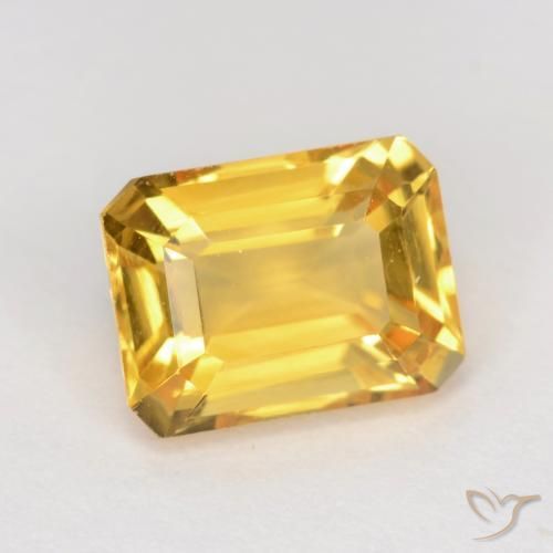 Citrine Doré naturelle Octogone / coupe Émeraude, 1.62 ct, VVS-VS