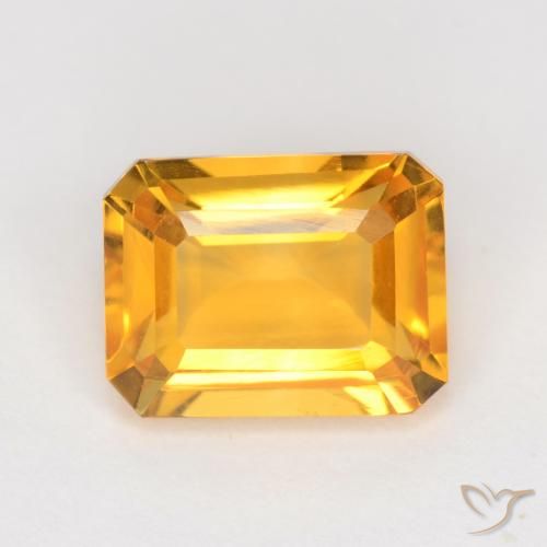 Citrine Doré moyen naturelle Octogone / coupe Émeraude, 1.66 ct, VVS-VS