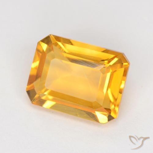 Citrine Doré moyen naturelle Octogone / coupe Émeraude, 1.66 ct, VVS-VS