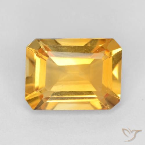 Citrine Orange Doré naturelle Octogone / coupe Émeraude, 1.34 ct, VVS-VS