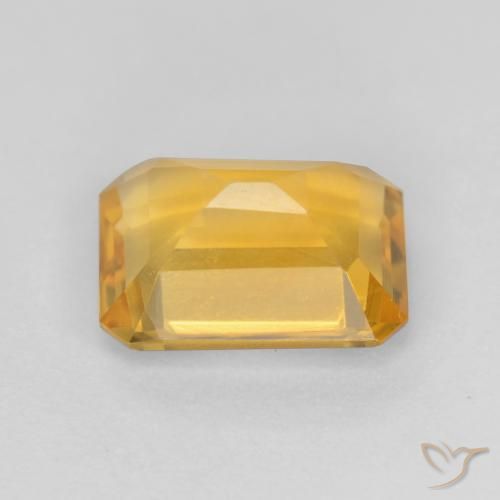 Citrine Orange Doré naturelle Octogone / coupe Émeraude, 1.34 ct, VVS-VS