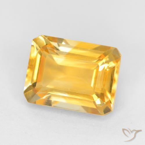 Citrine Doré vif naturelle Octogone / coupe Émeraude, 1.69 ct, VVS-VS