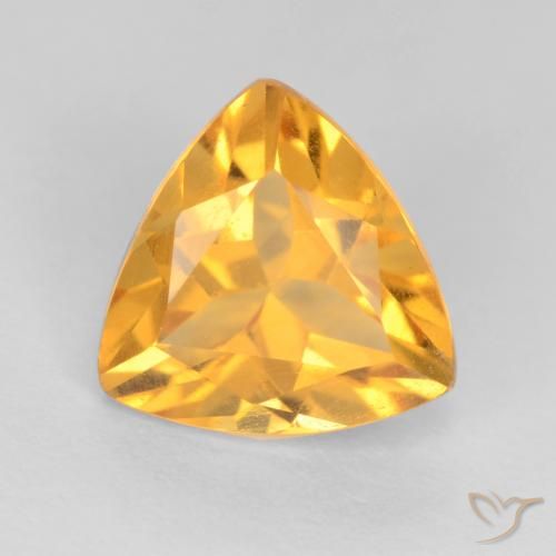 Citrine Orange doré profond naturelle Trillion, 1.09 ct, VS