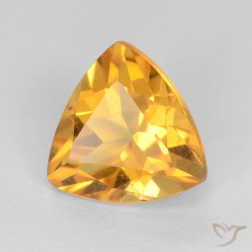 Citrine Orange doré profond naturelle Trillion, 1.09 ct, VS