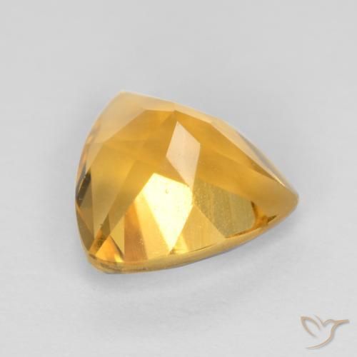 Citrine Orange doré profond naturelle Trillion, 1.09 ct, VS