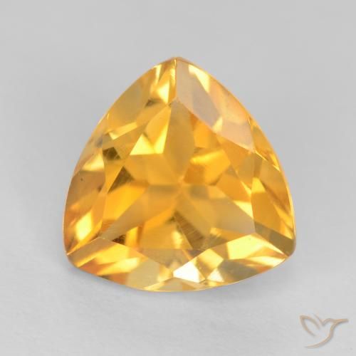 Citrine Doré moyen naturelle Trillion, 1.34 ct, VS
