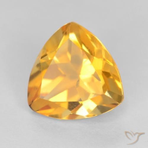 Citrine Doré moyen naturelle Trillion, 1.34 ct, VS