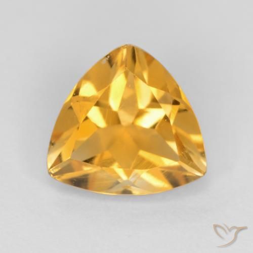 Citrine Orange Doré naturelle Trillion, 0.91 ct, VS
