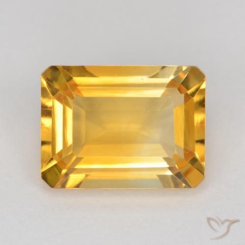 Citrine Doré moyen naturelle Octogone / coupe Émeraude, 1.47 ct, VS