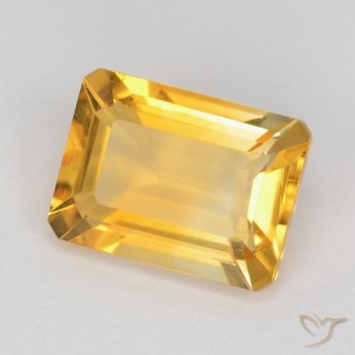 Citrine Doré moyen naturelle Octogone / coupe Émeraude, 1.47 ct, VS