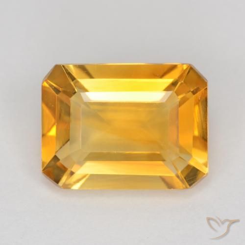 1.45ct Naturel Orange doré profond Citrine, Taille émeraude, VS