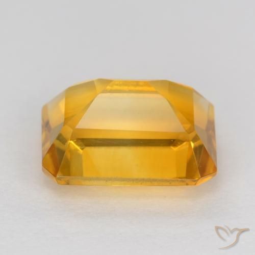 Citrine Orange doré profond naturelle Octogone / coupe Émeraude, 1.57 ct, VS